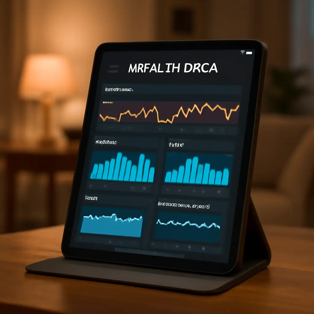 Графики состояния здоровья на экране планшета при патронаже