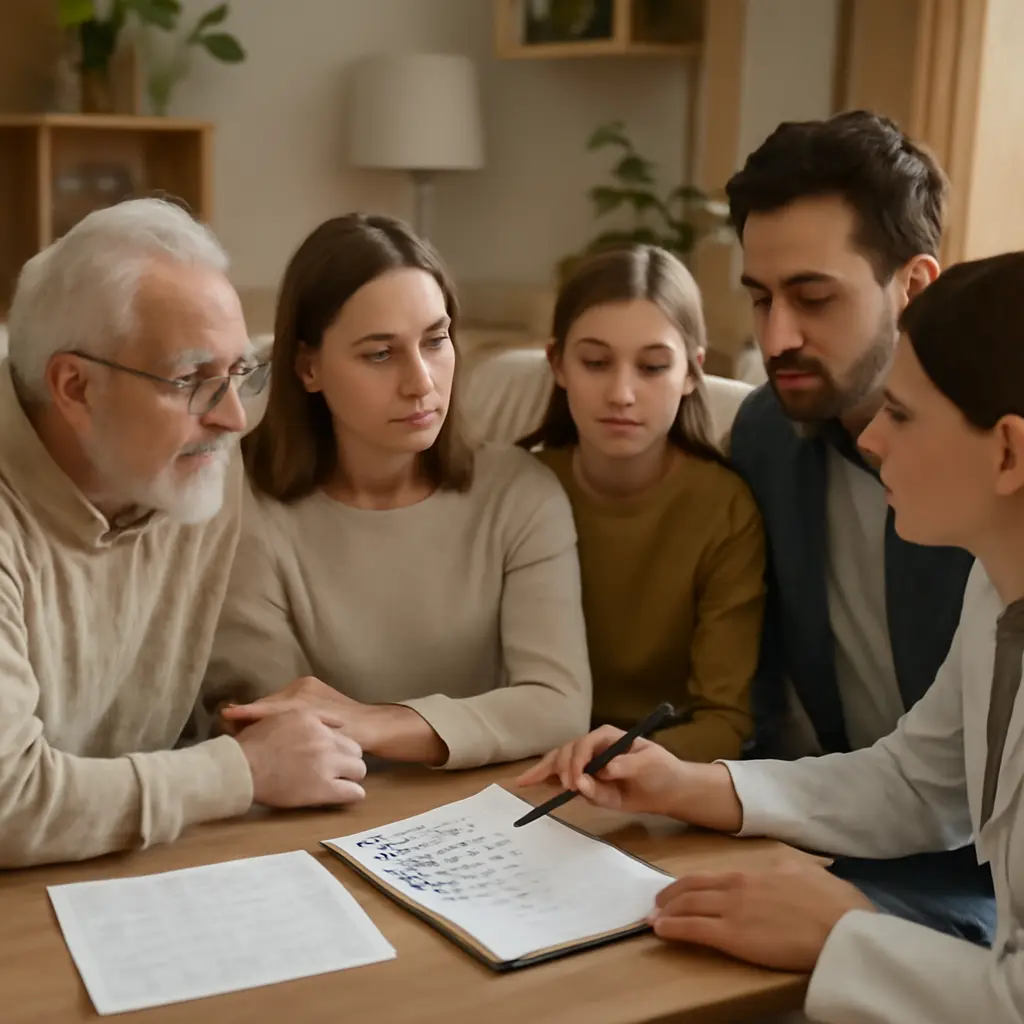 Групповое обсуждение плана ухода с пометками