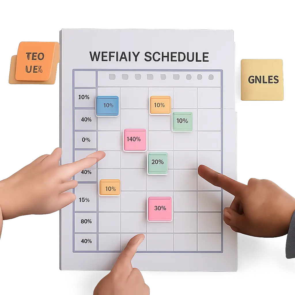 Распределение ролей и расписание патронажа на стене